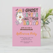 Halloween Pink Einladung (Stehend Vorderseite)