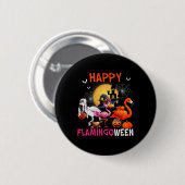 Halloween Pink Flamingo Kostüm Skeleton Hexe Button (Vorne & Hinten)