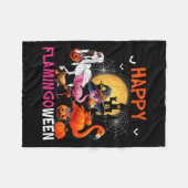 Halloween Pink Flamingo Kostüm Skeleton Hexe Fleecedecke (Vorderseite (Horizontal))
