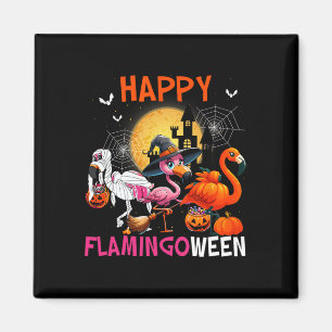 Halloween Pink Flamingo Kostüm Skeleton Hexe Magnet