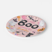 Halloween Pink Ghost Babydusche Papierplatte Pappteller (Schrägansicht)