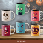 Halloween Pink Happy Monster Coffee Mug Zweifarbige Tasse