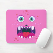 Halloween Pink Happy Monster Mousepad (Mit Mouse)