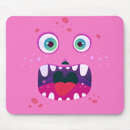Halloween Pink Happy Monster Mousepad (Vorne)