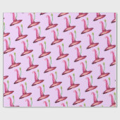 Halloween Pink Hat Hexen Art Wrapping Paper Geschenkpapier (Flach)
