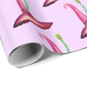 Halloween Pink Hat Hexen Art Wrapping Paper Geschenkpapier (Rolleneckpunkt)