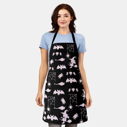 Halloween-Pink-Muster Schürze (Getragen)
