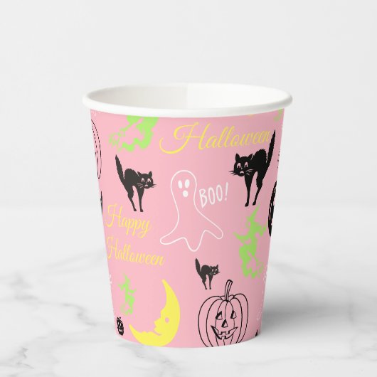 Halloween-Pink Pappbecher (Links)