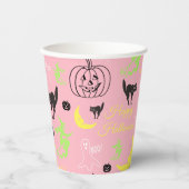 Halloween-Pink Pappbecher (Vorderseite)