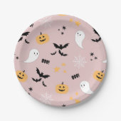 Halloween Pink Pappteller (Vorderseite)