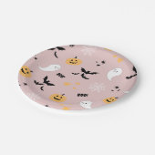 Halloween Pink Pappteller (Schrägansicht)