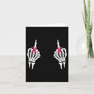 Halloween Pink Ribbon Breast Cancer Middle Finger Karte
