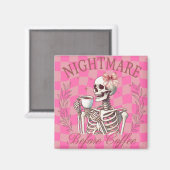 Halloween Pink Skeleton-Kaffee Magnet (Vorderseite/Rückseite)