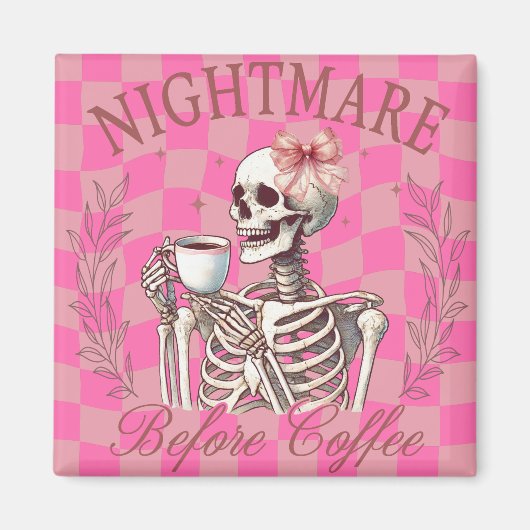 Halloween Pink Skeleton-Kaffee Magnet (Vorne)