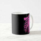 Halloween Pink Skeleton Rib Käfig Kaffeetasse (VorderseiteRechts)