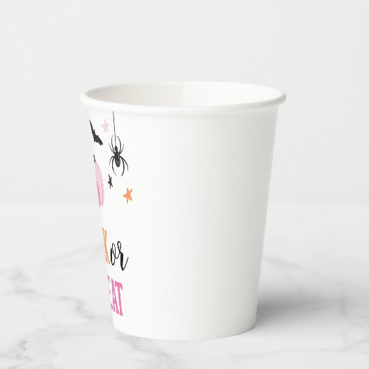 Halloween Pink Trick oder Treat Pumpkins Spiegelle Pappbecher (Links)