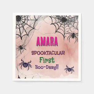 Halloween Pink und Spinnen Geburtstag Halloween Serviette