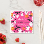 Halloween pinkfarbene Sporenparty Serviette (Beispiel)