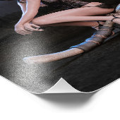 Halloween Pinup Girl im Mondlicht Fotodruck (Ecke)