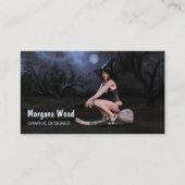 Halloween Pinup Girl in der Mondlicht-Visitenkarte Visitenkarte (Vorderseite)