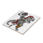 Halloween-Pirat-Dinosaur-Skelett Fliese (Seite)