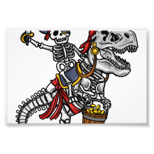 Halloween-Pirat-Dinosaur-Skelett Fotodruck