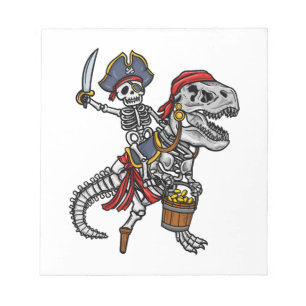 Halloween-Pirat-Dinosaur-Skelett Notizblock