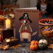 Halloween-Pirat-Hund Gruselige Jahreszeit Süßes od