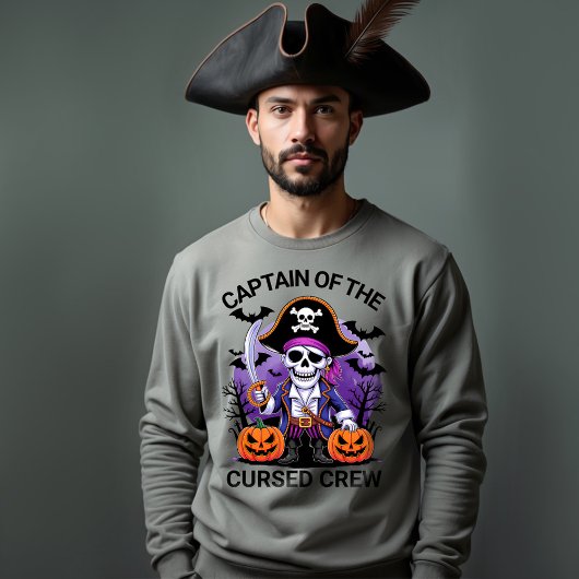 Halloween Pirate Captain of the Cursed Crew Sweatshirt