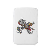 Halloween Pirate Dinosaur Skeleton Badematte (Vorderseite Vertikal)