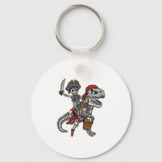 Halloween Pirate Dinosaur Skeleton Schlüsselanhänger (Vorderseite)