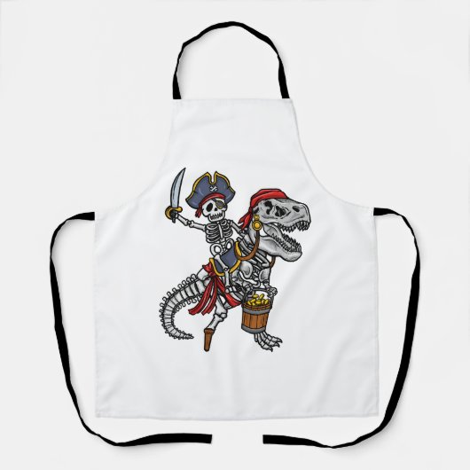 Halloween Pirate Dinosaur Skeleton Schürze (Vorderseite)