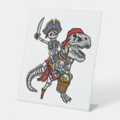 Halloween Pirate Dinosaur Skeleton Sockelschild (Vorderseite)