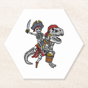 Halloween Pirate Dinosaur Skeleton Untersetzer