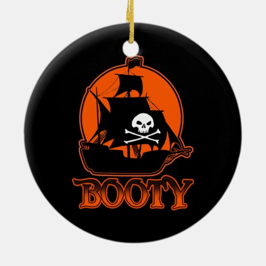 Halloween Pirate Hintern Keramikornament (Hinten)