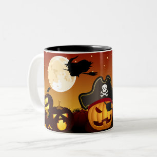 Halloween Pirate Pumpkin Zweifarbige Tasse