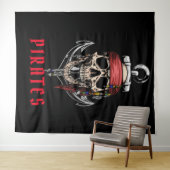 Halloween Pirate Skull Cross Bones Anker Wandteppich (Beispiel (Horizontal))