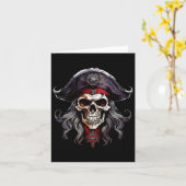 Halloween Pirate Skull Karte (Gelbe Blume)