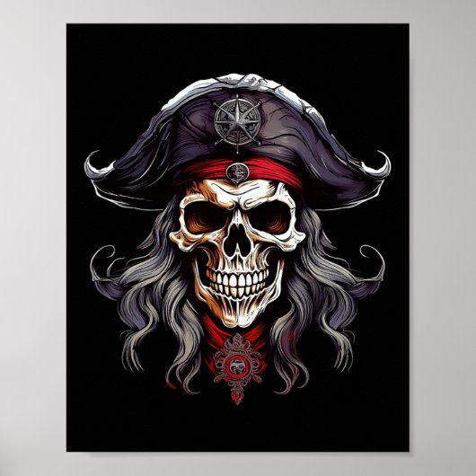 Halloween Pirate Skull Poster (Vorne)