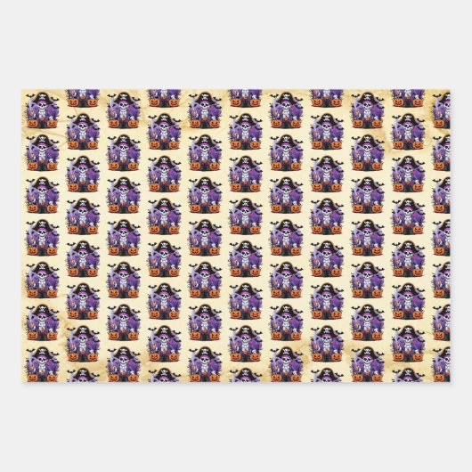 Halloween Pirate Themed Geschenkpapier Set (Vorderseite)
