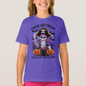 Halloween Pirate Trick or Treat or Walk the Plank T-Shirt (Vorderseite)
