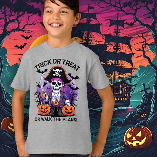 Halloween Pirate Trick or Treat or Walk the Plank T-Shirt