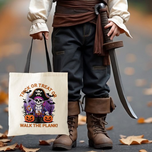 Halloween Pirate Trick or Treat or Walk the Plank Tragetasche