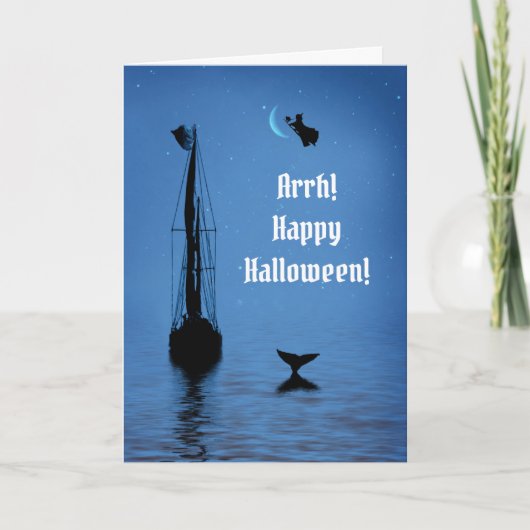 Halloween Pirate und Hexenmeer Karte (Vorderseite)