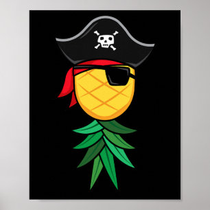 Halloween Pirate Upside Down Ananas Swingers Li Poster
