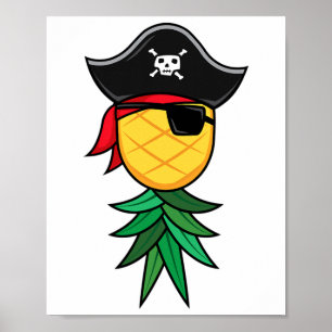 Halloween Pirate Upside Down Ananas Swingers Li Poster