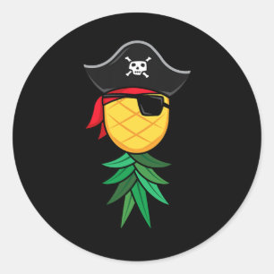 Halloween Pirate Upside Down Ananas Swingers Li Runder Aufkleber
