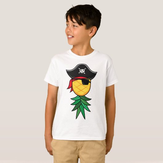 Halloween Pirate Upside Down Ananas Swingers Li T-Shirt (Vorne ganz)