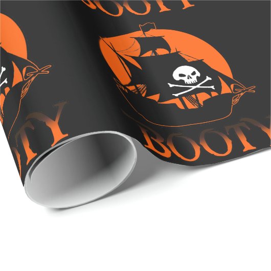 Halloween-Piraten-Hintern Geschenkpapier (Rolleneckpunkt)