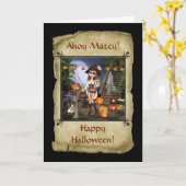 Halloween-Piraten-Mädchen-Gruß-Karte Karte (Gelbe Blume)